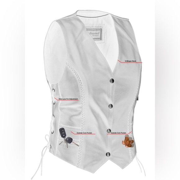 Women's Braided Leather Vest - Picture 5 of 16